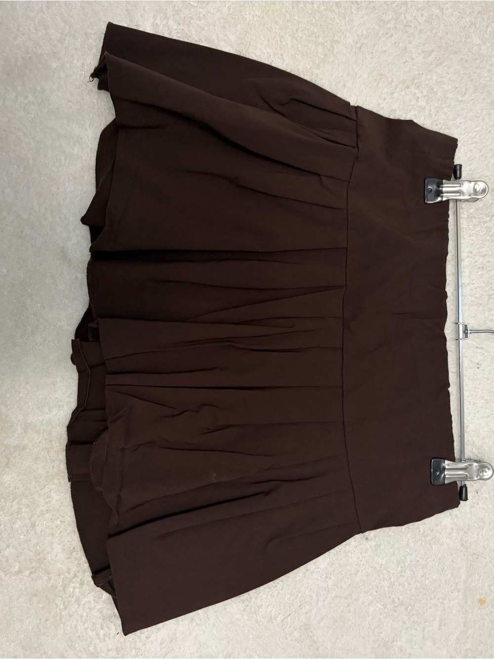 PrettyLittleThing Chocolate Brown Pleated Mini Skirt